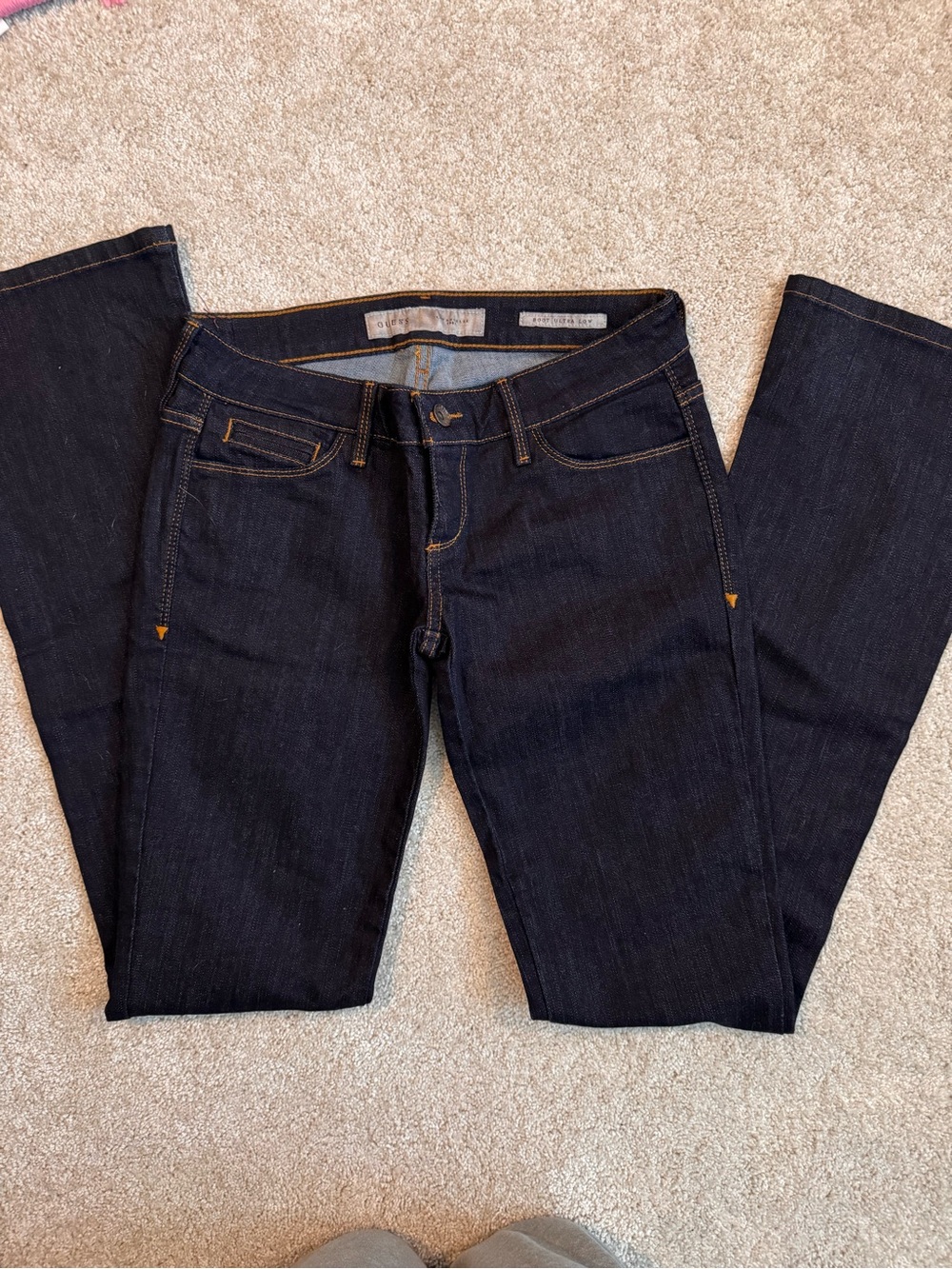 Guess Boot Ultra Low Dark Wash Jeans